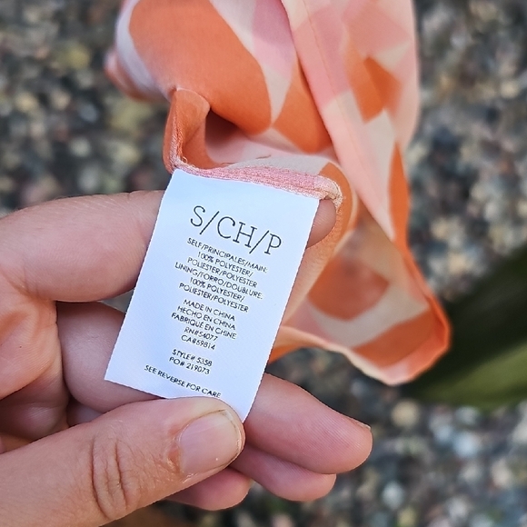 CAbi Orange and Pink Geometric Top - Picture 4 of 4